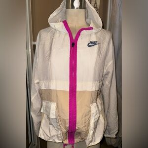 Nike Women's White and Pink Utility Jacket